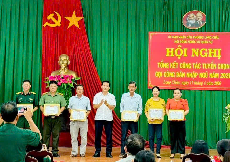Phường Long Châu tổ chức Tổng kết công tác tuyển quân năm 2026